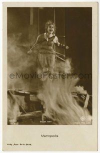 5h010 METROPOLIS 71/9 German Ross postcard '27 Brigitte Helm as evil Maria about to burn to death!