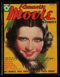 5h172 MOVIE STORY magazine December 1935 great art of beautiful Kay Francis by Marland Stone!