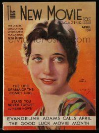 5h173 NEW MOVIE MAGAZINE magazine April 1931 great art of beautiful Kay Francis by Jules Erbit!