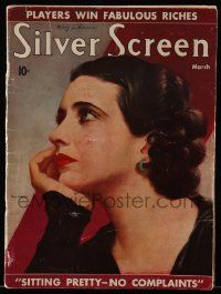 5h186 SILVER SCREEN magazine March 1937 profile art portrait of Kay Francis by Marland Stone!