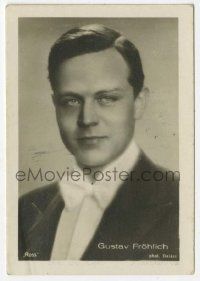5h112 GUSTAV FROHLICH 2x3 German Ross cigarette card '30s head & shoulders portrait in tuxedo!