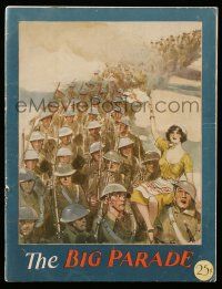 5h444 BIG PARADE souvenir program book '25 King Vidor's World War I epic, John Gilbert, cool art!