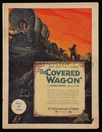 5h480 COVERED WAGON souvenir program book '23 James Cruze, art of wagon train on Oregon Trail!
