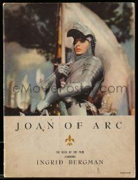 5h575 JOAN OF ARC souvenir program book '48 Ingrid Bergman in full armor on horse with sword!