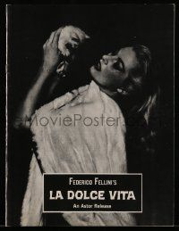 5h588 LA DOLCE VITA souvenir program book '61 Federico Fellini, sexy Anita Ekberg, Mastroianni