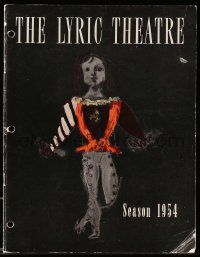 5h606 LYRIC THEATRE SEASON 1954 stage play souvenir program book '54 upcoming Chicago performances!