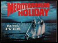 5h613 MEDITERRANEAN HOLIDAY Cinerama souvenir program book '64 German movie hosted by Burl Ives!