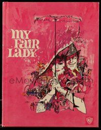 5h626 MY FAIR LADY hardcover souvenir program book '64 Audrey Hepburn, Rex Harrison, Bob Peak art!