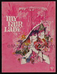5h625 MY FAIR LADY English souvenir program book '65 Audrey Hepburn & Rex Harrison, Bob Peak art!