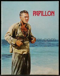 5h637 PAPILLON English souvenir program book '73 Steve McQueen & Dustin Hoffman on Devil's Island!