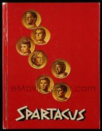 5h697 SPARTACUS hardcover souvenir program book '61 Stanley Kubrick, art of top cast on gold coins!