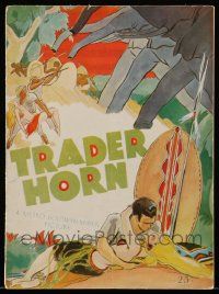5h729 TRADER HORN souvenir program book '31 W.S. Van Dyke, art of big game hunters & elephants!