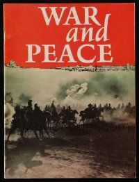 5h740 WAR & PEACE souvenir program book '68 Sergei Bondarchuck Russian version, Leo Tolstoy