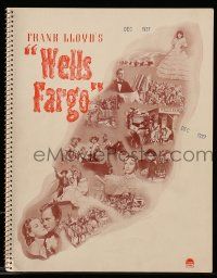 5h743 WELLS FARGO spiral-bound souvenir program book '37 Joel McCrea, Frances Dee, western epic!