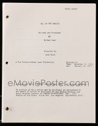 5h761 ALL IN THE FAMILY TV script copy '00s you can see exactly how the original script was written!