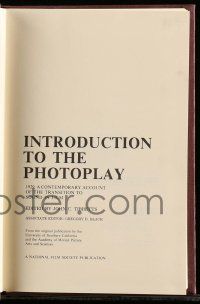 5h336 INTRODUCTION TO THE PHOTOPLAY 1st printing hardcover book '77 illustrated history of movies!