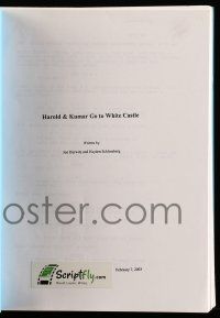 5h789 HAROLD & KUMAR GO TO WHITE CASTLE script copy '00s exactly how the original script was written