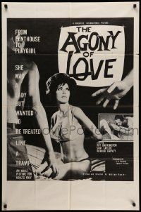 5j036 AGONY OF LOVE 1sh '66 William Rotsler, sexy Pat Barrington, from Penthouse to Playgirl!