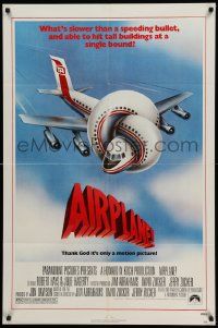 5j037 AIRPLANE 1sh '80 classic zany parody by Jim Abrahams and David & Jerry Zucker!