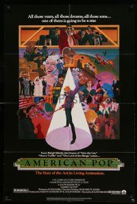5j052 AMERICAN POP 1sh '81 cool rock & roll art by Wilson McClean & Ralph Bakshi!