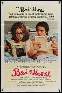 5j096 BED & BOARD 1sh '71 Francois Truffaut's Domicile conjugal, Jean-Pierre Leaud