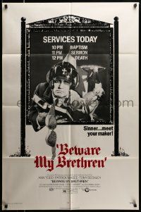 5j113 BEWARE MY BRETHREN 1sh '72 Ann Todd, Patrick Magee, beauty beware, a date with death!