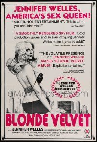 5j131 BLONDE VELVET 1sh '77 artwork of sexy Jennifer Welles, America's Sex Queen!