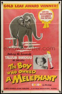 5j151 BOY WHO OWNED A MELEPHANT 1sh '59 cool elephant art and image of Tallulah Bankhead!