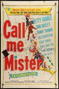 5j180 CALL ME MISTER 1sh '51 Betty Grable, Dan Dailey, big-time good-time show of the year!