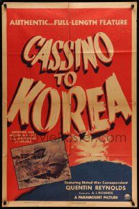 5j198 CASSINO TO KOREA 1sh '50 Korean War documentary, endorsed by U.S. Department of Defense!