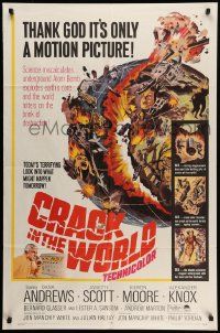 5j247 CRACK IN THE WORLD 1sh '65 atom bomb explodes, thank God it's only a motion picture!