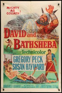 5j274 DAVID & BATHSHEBA 1sh '51 Biblical Gregory Peck broke God's commandment for sexy Susan Hayward