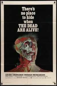 5j277 DEAD ARE ALIVE 1sh '72 wild zombie horror image, there's no place to hide!