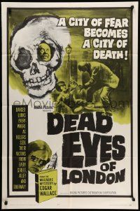 5j278 DEAD EYES OF LONDON 1sh '65 Alfred Vohrer's Die Toten Augen von London, horror art!