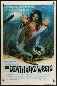 5j285 DEATHHEAD VIRGIN 1sh '74 art of sexy naked girl with monster head underwater by Chet Collins