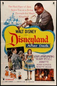 5j313 DISNEYLAND AFTER DARK 1sh '63 great image of Louis Armstrong playing the trumpet!