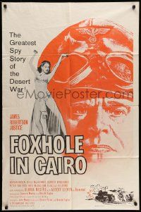5j399 FOXHOLE IN CAIRO 1sh '61 James Robertston Justice, art of sexy belly dancer girl!