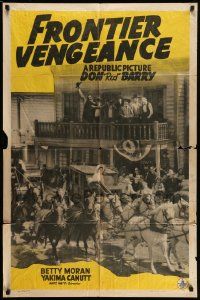 5j406 FRONTIER VENGEANCE 1sh '40 Don Red Barry, Betty Moran & Yakima Canutt in western action!