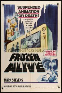 5j407 FROZEN ALIVE 1sh '66 cool German sci-fi/horror, suspended animation or death!