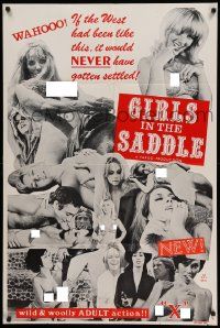 5j427 GIRLS IN THE SADDLE 1sh '69 Sandy Baron, wild and wooly adult action, sexy images!