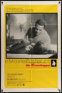 5j448 GRASSHOPPER style B 1sh '70 great romantic image of sexiest Jacqueline Bisset and Jim Brown!