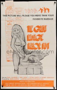 5j454 GREAT MASSAGE PARLOR BUST 26x41 1sh '75 Bunny Ashcraft will please you more than a massage !