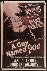 5j470 GUY NAMED JOE 1sh R55 World War II pilot Spencer Tracy loves Irene Dunne after death!