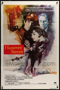 5j476 HANOVER STREET int'l 1sh '79 art of Harrison Ford & Lesley-Anne Down in World War II by Alvin!