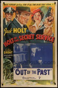 5j496 HOLT OF THE SECRET SERVICE chapter 7 1sh '41 Jack Holt, cool serial art, Out of the Past