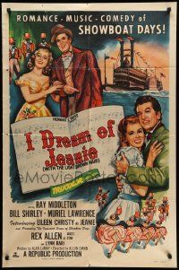 5j518 I DREAM OF JEANIE 1sh '52 romance, music & comedy of showboat days, blackface minstrels!