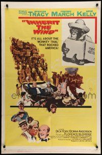 5j533 INHERIT THE WIND style A 1sh '60 Spencer Tracy as Darrow, Fredric March, Scopes trial!