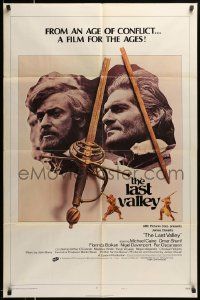 5j566 LAST VALLEY style B int'l 1sh '71 James Clavell, Michael Caine, cool art by Isadore Gettzer!
