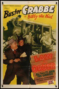 5j567 LAW & ORDER 1sh '42 Buster Crabbe, Al 'Fuzzy' St. John, Sarah Padden, Tex O'Brien!