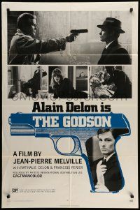5j569 LE SAMOURAI 1sh '72 Jean-Pierre Melville film noir classic, Alain Delon is The Godson!